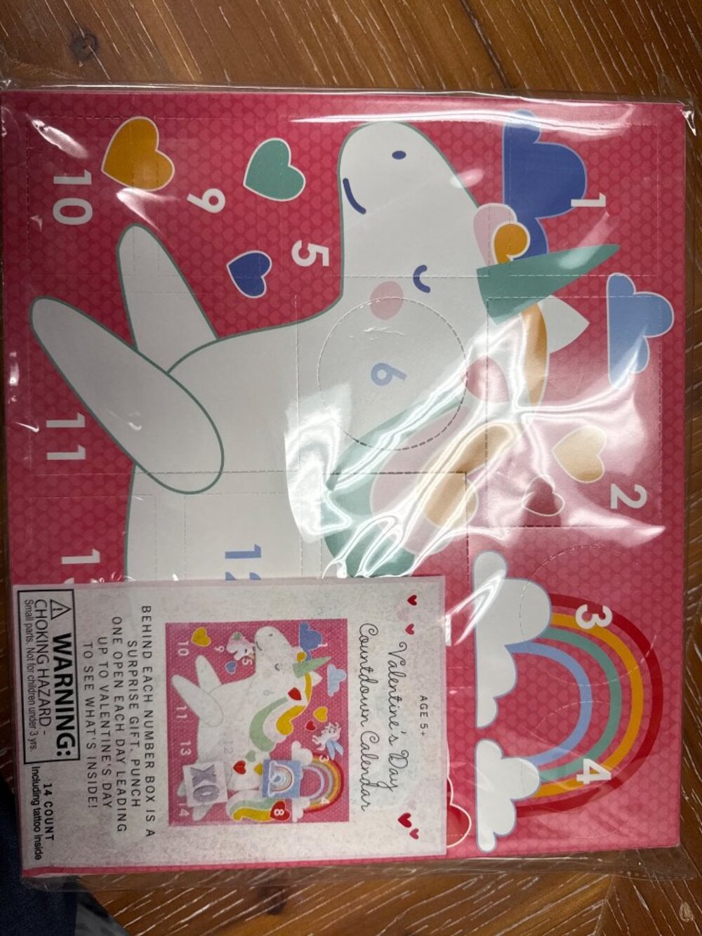 Valentines Day Unicorn Countdown Calendar 13 Surprises Kids Gift